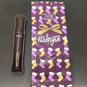 Tarte Purple and Gold Mascara with Sock Pattern Bag